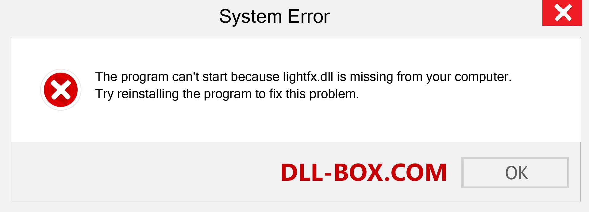  lightfx.dll file is missing?. Download for Windows 7, 8, 10 - Fix  lightfx dll Missing Error on Windows, photos, images