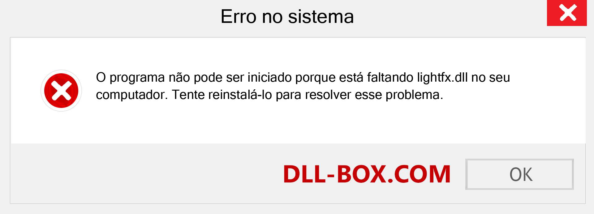 Arquivo lightfx.dll ausente ?. Download para Windows 7, 8, 10 - Correção de erro ausente lightfx dll no Windows, fotos, imagens